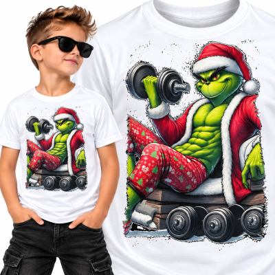 KOSZULKA DZIECIĘCA ŚWIĄTECZNA GRINCH GYM